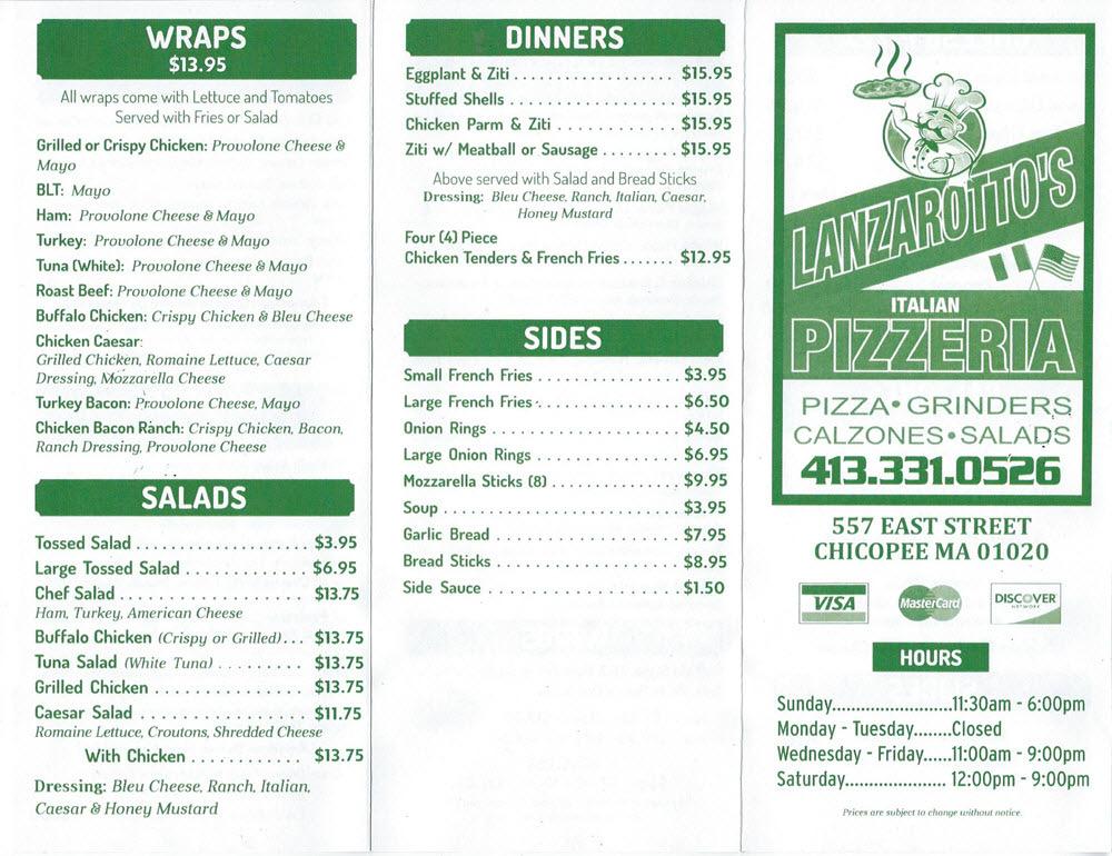 Lanzarotto's Pizzeria Medium Pizza